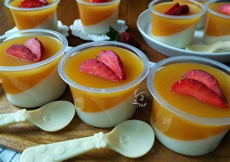 Resep Pudding Cup Mangga Lapis Susu Oleh Arista Hilman Cookpad