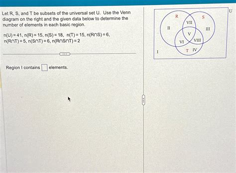 Solved Let R S And T Be Subsets Of The Universal Set U Chegg