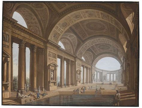 Charles Louis Clerisseau View Of The Interior Of An Antique Roman Bath