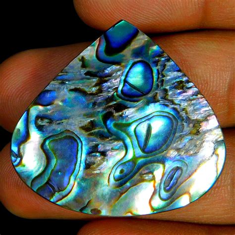 Natural Marvelous Paua Abalone Shell Pear Cabochon Cts Loose