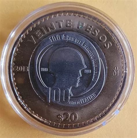 Moneda 20 Pesos Conmemorativa 100 Años Del Ejercito Mexicano en venta