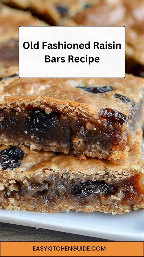 Old Fashioned Raisin Bars Recipe - Easy Kitchen Guide