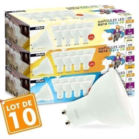 Lot De Ampoules Spot Led Gu W Eq W Temp Rature De Couleur