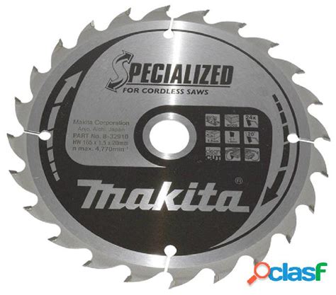 Makita Specialized B 32910 Lama Circolare In Metallo Duro 165 X 20 X 1