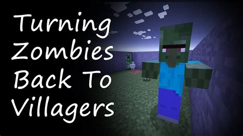 Minecraft How To Turn Villager Zombies Back To Villagers Youtube