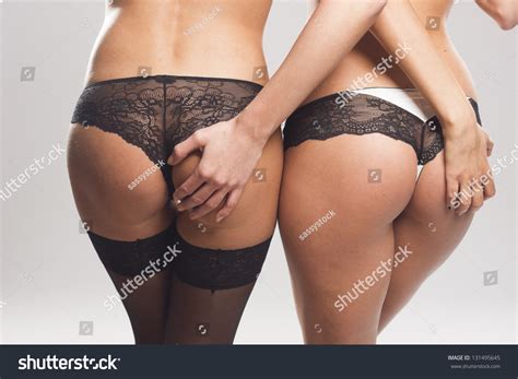 Two Sexy Female Asses Lingerie On Stock Photo Shutterstock