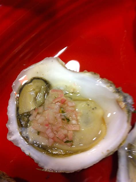 Fresh Shucked Oysters With Homemade Mignonette Of Champagne Vinegar