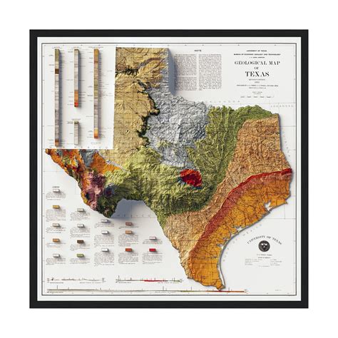 Texas Maps Posters Texas Wall Maps Geoartmaps