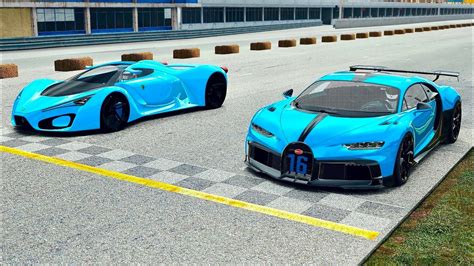 Bugatti Chiron Pur Sport Vs Ferrari F Blue Concept At Old Monza Youtube