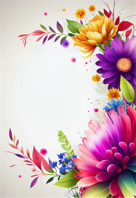 Free Colorful Flower Border Design