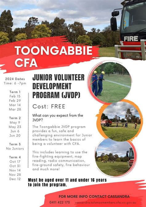 Toongabbie Cfa Juniors Program Dates Toongabbie Vic Au