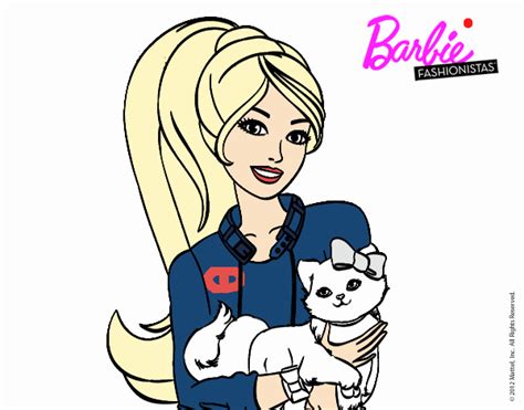 Dibujo De Barbie Con Su Linda Gatita Pintado Por En Dibujos Net El D A