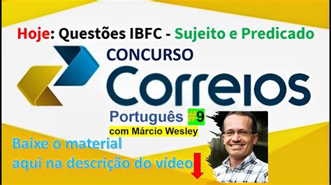 Português para os Correios Questões IBFC SUJEITO e PREDICADO YouTube