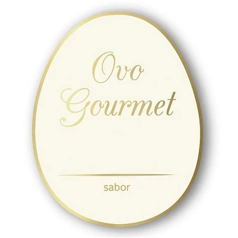Adesivo Ovo Gourmet Branco Ref Hot Stamping Dourado