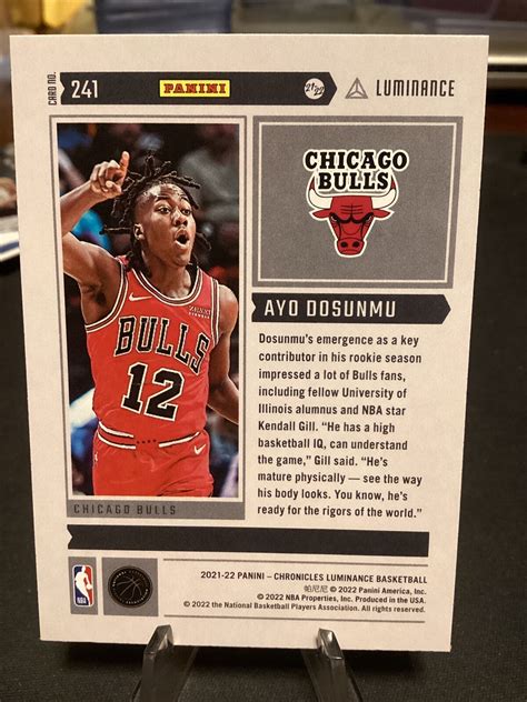 AYO DOSUNMU 2021 22 Panini Chronicles Luminance RC 241 Bulls EBay