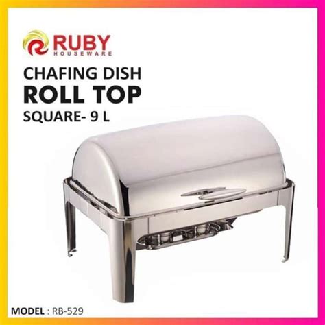 Jual RECOMMEND RUBY CHAFING DISH ROLL TOP PERSEGI SEGI 9 L MIRIP SUNNEX