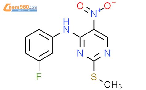 840537 70 4 4 Pyrimidinamine N 3 Fluorophenyl 2 Methylthio 5 Nitro 化学式、结构式、分子式、mol 960化工网