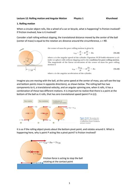 SOLUTION Lecture 12 Rolling Motion And Angular Momentum Studypool