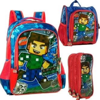 Kit Mochila Escolar Infantil Minecraft Game Lancheira Estojo G