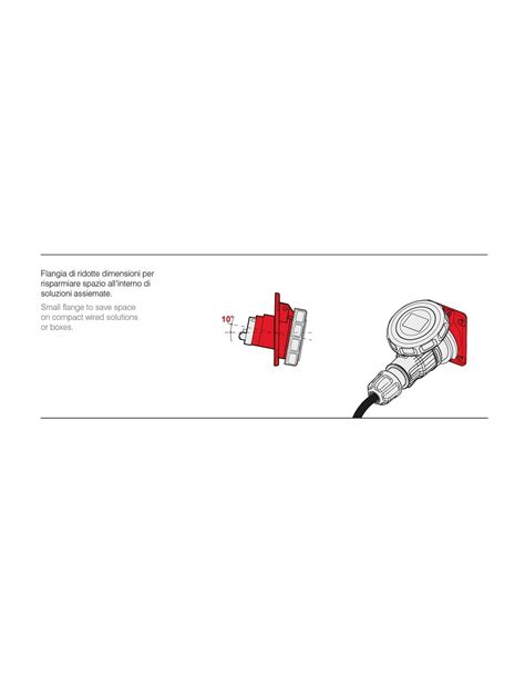 PRESA INDUSTRIALE 16A TRIFASE DA INCASSO INCLINATA 5 POLI 3P N T IP67