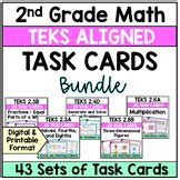 Nd Grade Teks Aligned Addition And Subtraction Skills Task Cards Bundle