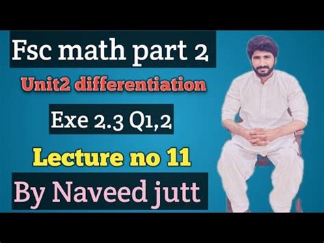 Fsc Math Part Differentiation Exe Derivative Unit Inverse