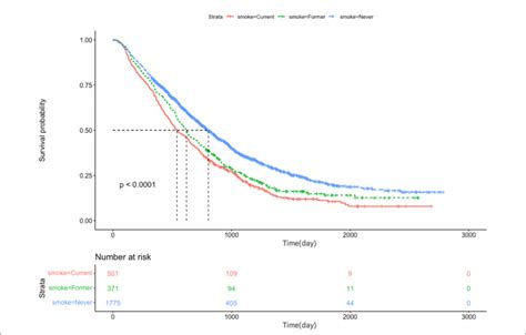 FIGURE Kaplan-Meier plots of overall survival for lung cancer patients ...