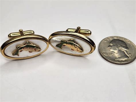 Vintage Anson Rainbow Trout And Mother Of Pearl Cufflinks Menswear Ebay