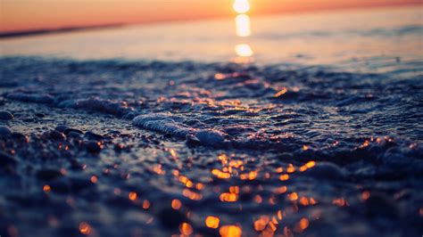 Wallpaper Sunlight Sunset Sea Water Reflection Sky Sunrise