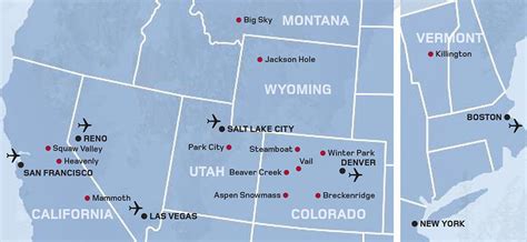 Map Of Us Ski Resorts - Map