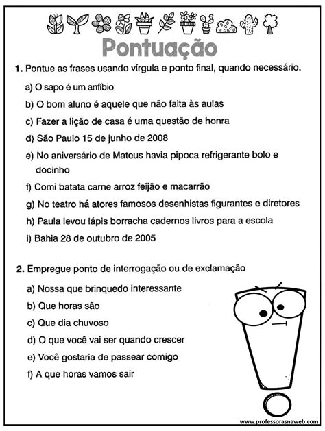 Pontuação 4 Ano - Professoras na web: 8 Atividades de pontuação para 4º ano