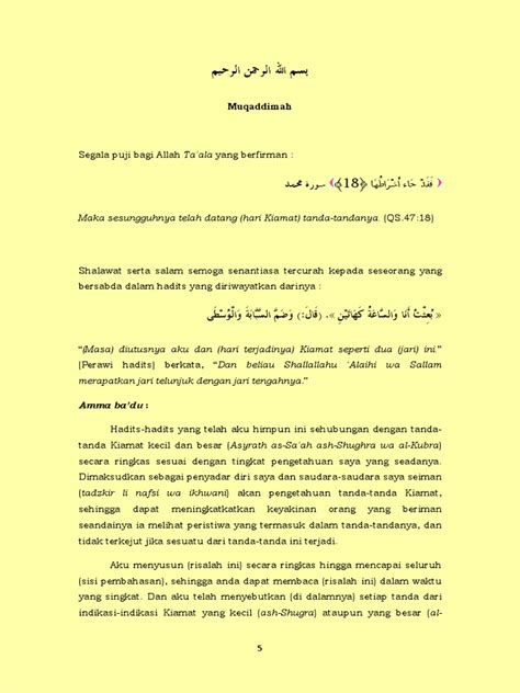 Pdf Tanda Tanda Hari Kiamat Besar Dan Kecil Dokumen Tips