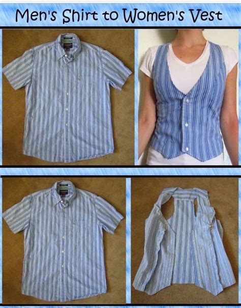 Diy Turn A Mens Shirt Into A Women S Vest Diy Sewing Clothes Diy Clothes Refashion Fashion