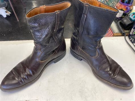 Vintage Justin Men S Western Roper Style 3818 Cowboy Gem