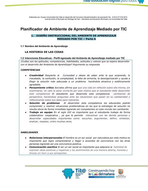 Planificador Ambiente De Aprendizaje Docx