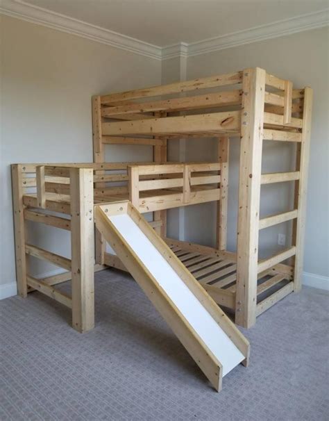 Triple Play Triple Bunk Bed W Slide Bargain Box And Bunks Bunk Bed