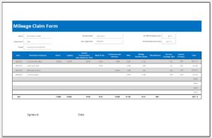 Mileage Claim Form Template for Excel | Excel Templates