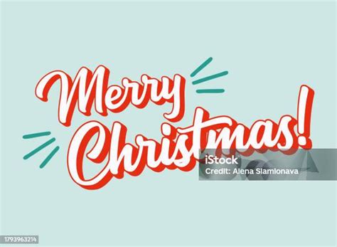 Merry Christmas Quote For Card Hand Drawn Modern Calligraphy Vector