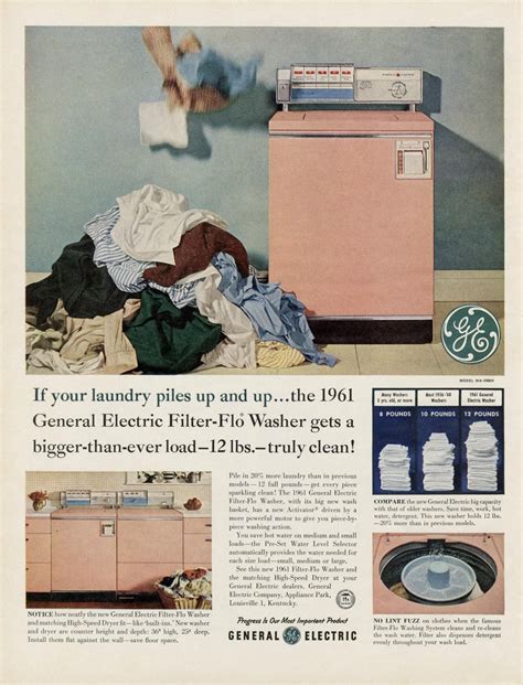 1961 General Electric Filter Flo Washer Ad R Vintageads