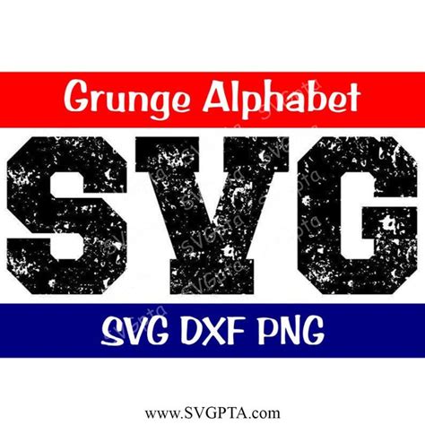 Varsity Block Font Grunge SVG Clipart