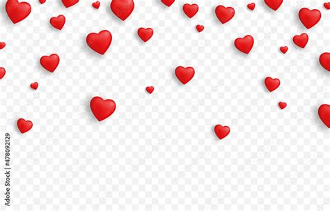 Vector Realistic Hearts Png Hearts On An Isolated Transparent