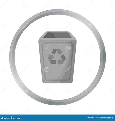 Garbage Can Icon In Cartoon Style Isolated On White Background Trash