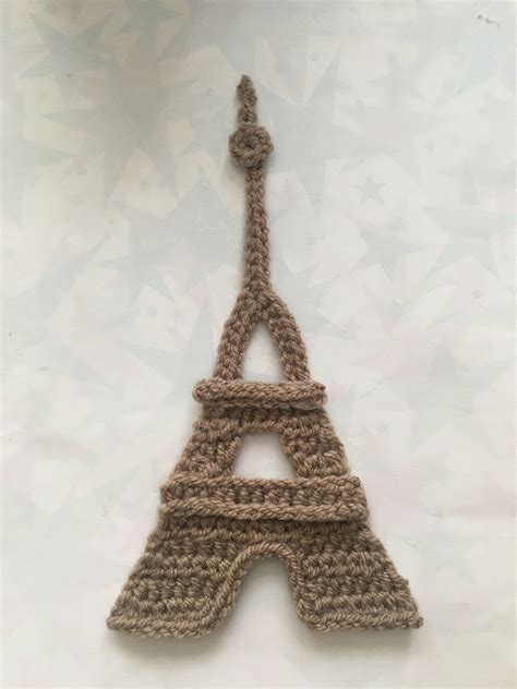 Crochet Pattern France Flag With Eiffel Tower Instant Pdf Download