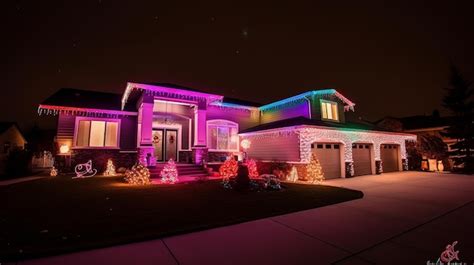 Premium AI Image | A house with a colorful display lights on it