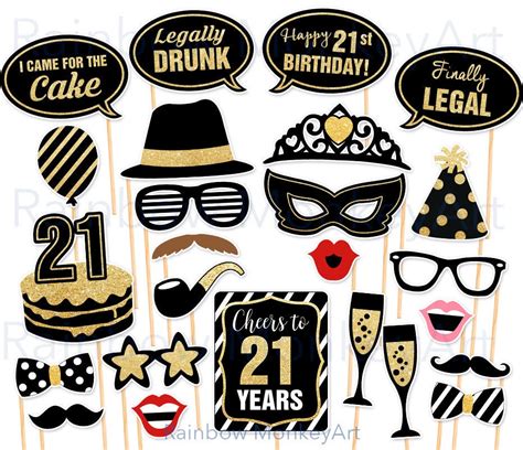 Free Printable Photo Booth Props For 21st Birthday Download Free