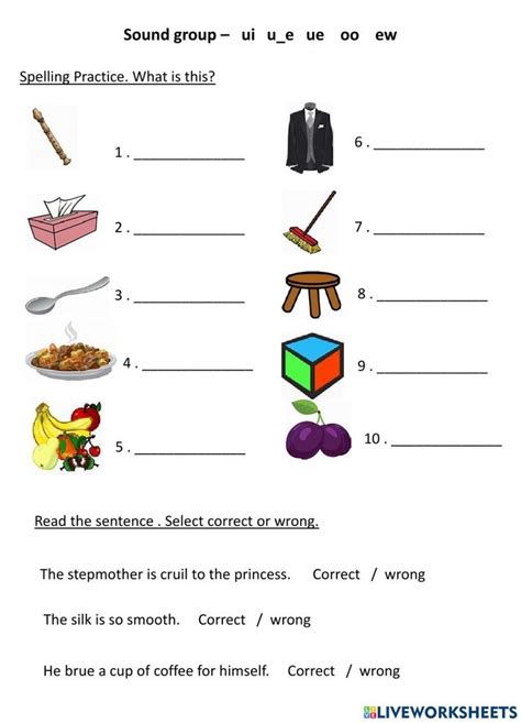 Group Sound Ue Ew Oo Ui U E Worksheet Worksheets For Grade 3