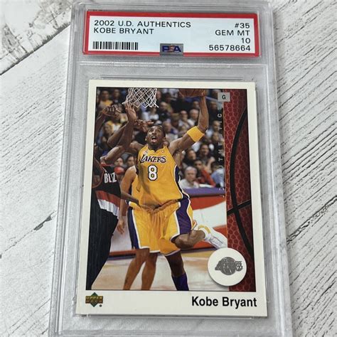 Kobe Bryant 2002 03 Upper Deck Authentics 35 PSA 10 Gem Mint Low Pop