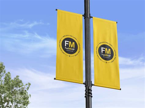 Lamp Post Banner Mockup Psd The Free Mockup