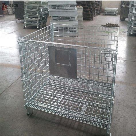 Custom Warehouse Zinc Galvanized Foldable Collapsible Stacking Storage