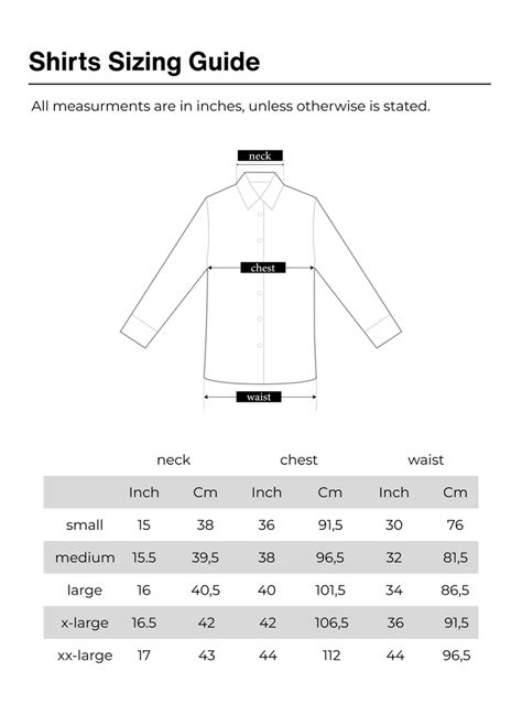 shirts-size-chart